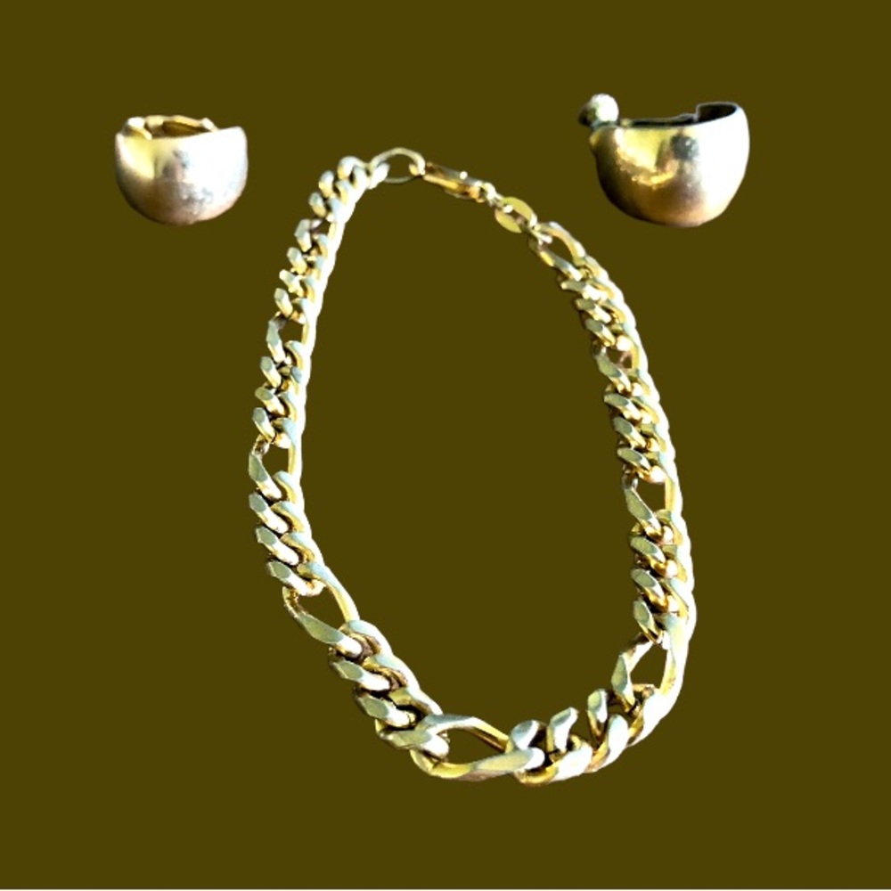 Vintage Bracelet and Clip-On Earrings Set